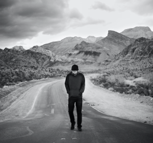 man in a road